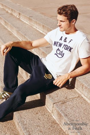White Abercrombie & Fitch NYC Logo T-Shirt